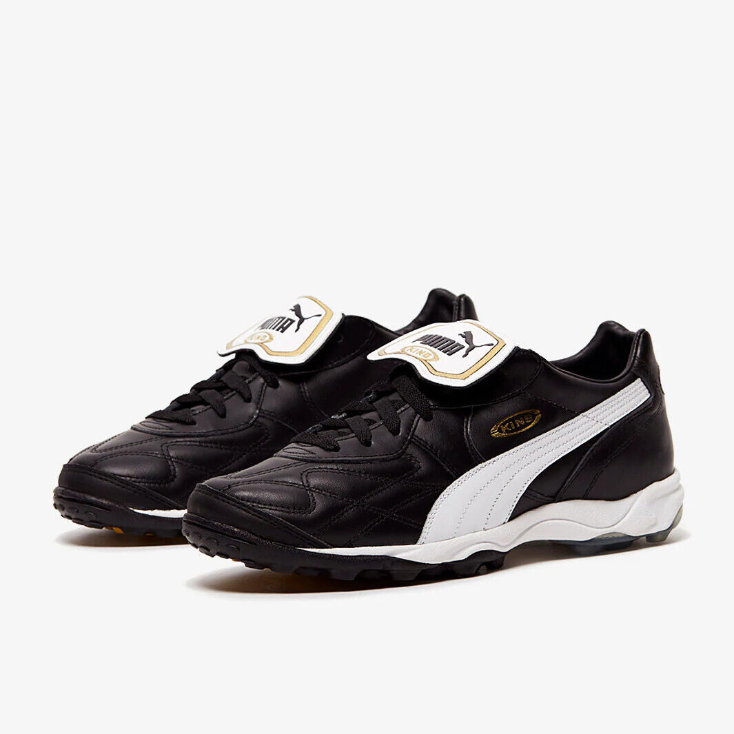 Puma King Allround Turf TT Mens Leather Football Boots Black Astro Trainers