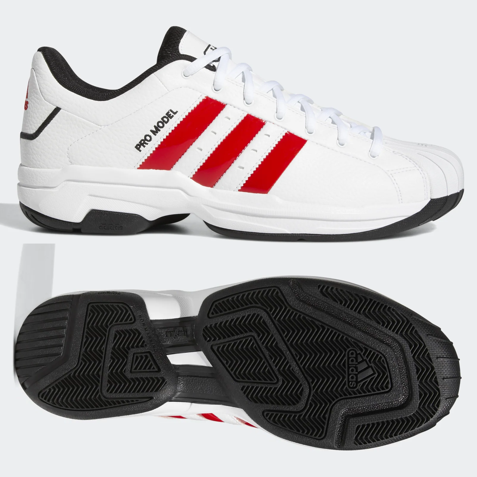 adidas Pro Model 2G Low Mens Basketball Trainers White SWB Boots