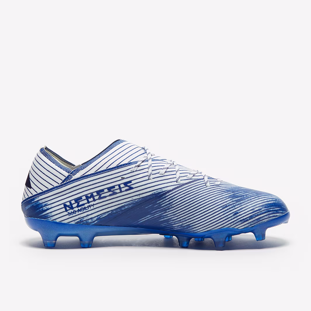 adidas Nemeziz 19.1 AG Mens White Royal Blue SWB Boots