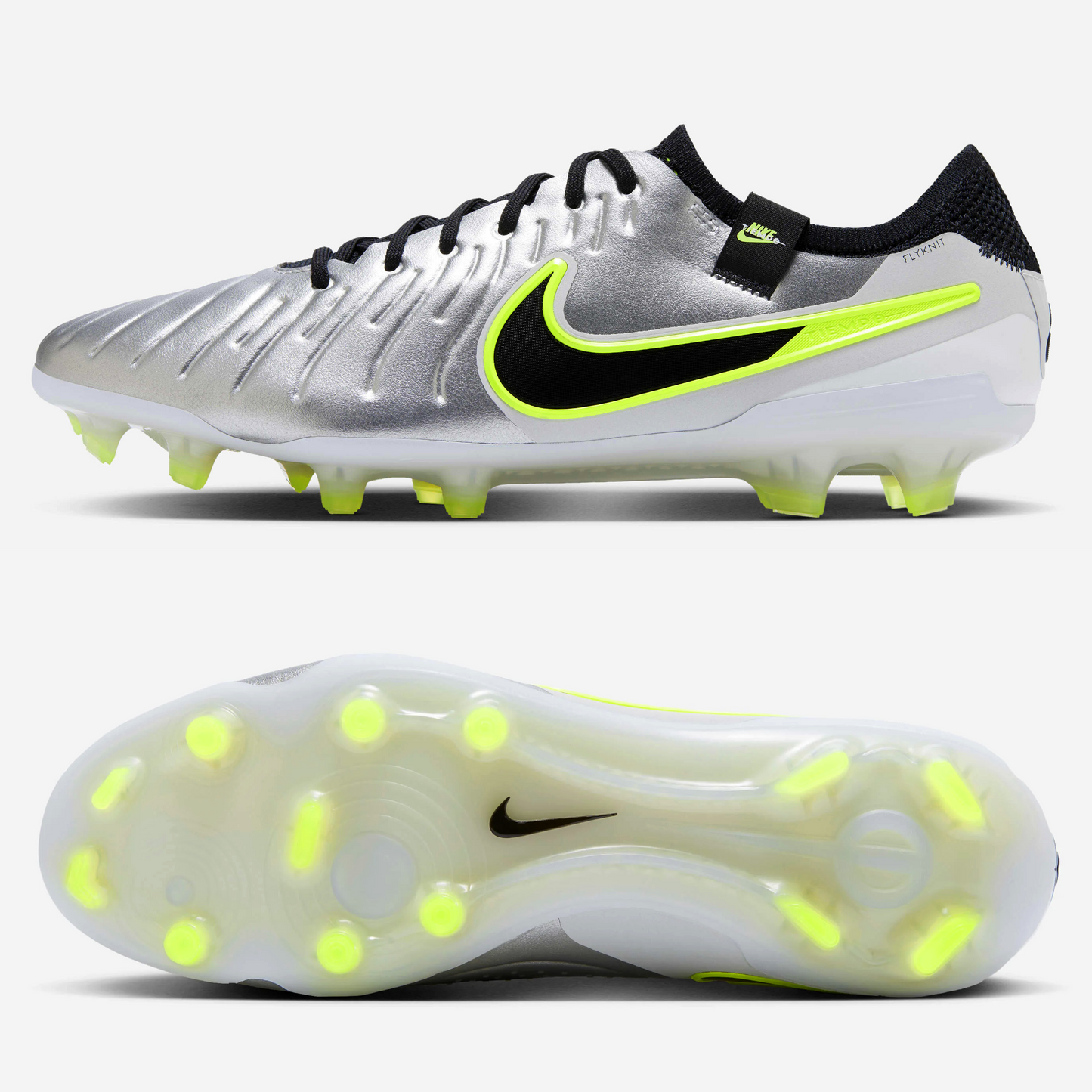 Nike Tiempo Legend 10 Elite FG Mens - Mad Voltage - Metallic Silver