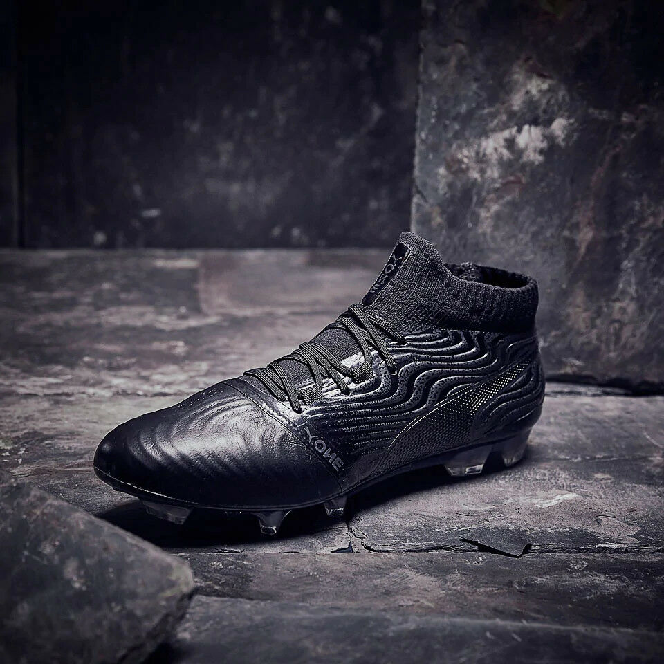 Puma ONE 18.1 FG Leather Mens Black SWB Boots